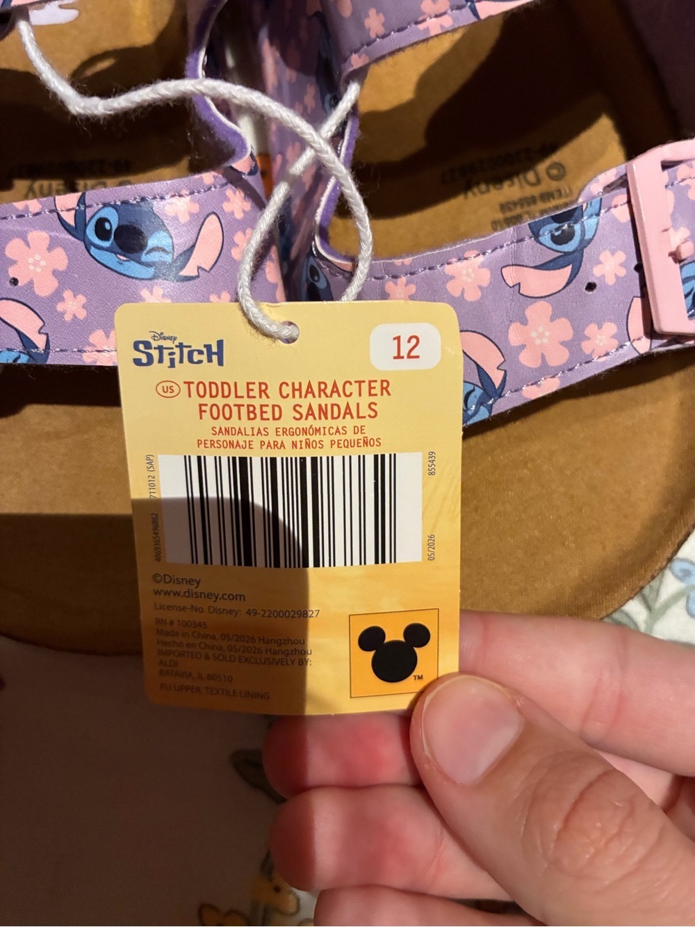 NWT Disney Purple Stitch Patterned Sandals - Picture 4 of 5